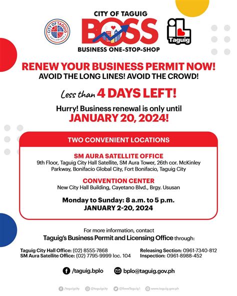 Renewing a permit – City Government of Taguig.